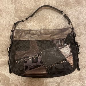 Vintage COACH Patchwork Black Multi Leather Hobo
